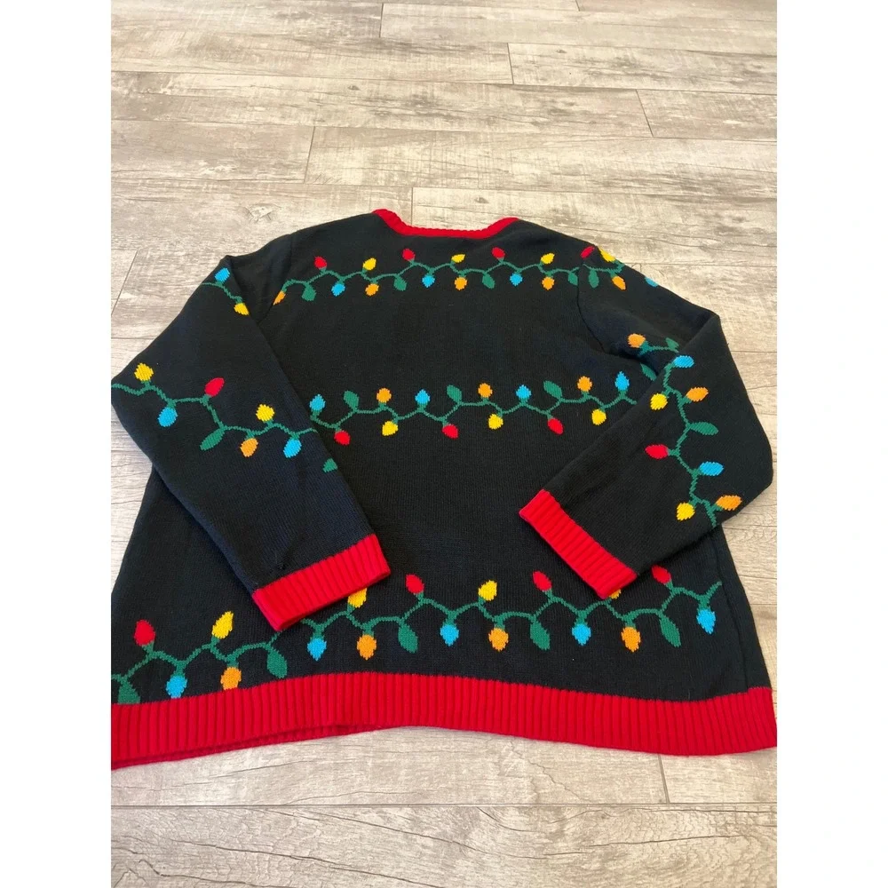 Holiday Time Mens 3XL Ugly Christmas Sweater Reindeer Sunglasses Jingle Bells 3D